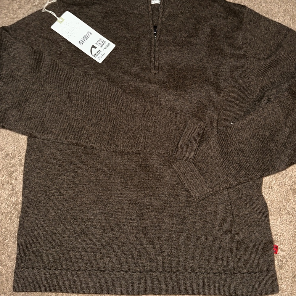 Men's Brown Half-Zip Sweater